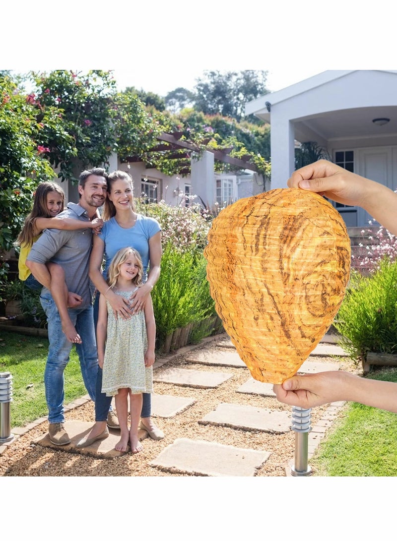 KASTWAVE Wasp Fly Traps Outdoor Hanging 3 Pcs Waterproof Fake Wasp Nest Decoy Wasp Trap Hanging Bee Deterrent Hornets Repellent Garden Outdoor - Image 2