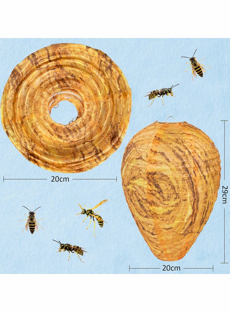 KASTWAVE Wasp Fly Traps Outdoor Hanging 3 Pcs Waterproof Fake Wasp Nest Decoy Wasp Trap Hanging Bee Deterrent Hornets Repellent Garden Outdoor - Image 3