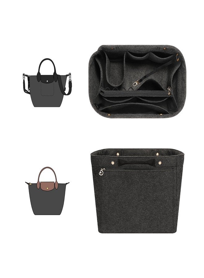 GIVLEFLY Purse Organizer Insert Fit for Longchamp Le Pliage Energy Crossbody Bag and Long Champ Le Pliage Original Medium and Large, Purse Organizer Liner Insert ，(Dark Grey, Large) - Image 1