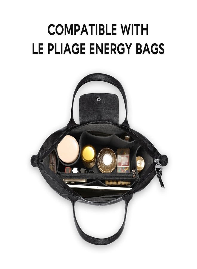 GIVLEFLY Purse Organizer Insert Fit for Longchamp Le Pliage Energy Crossbody Bag and Long Champ Le Pliage Original Medium and Large, Purse Organizer Liner Insert ，(Dark Grey, Large) - Image 5