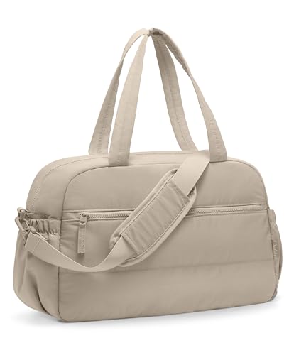 Uselike Gym Bag for Women Travel Duffle Bags with Wet Pocket Lightweight Carry on Bag Overnight Weekender Duffel Bag Water Resistant Khaki Ash - Image 1