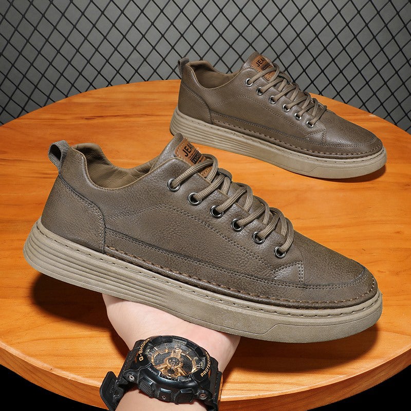 Spring Labor Protection Men'S Shoes Black Sports Casual Sneakers Men'S Soft Sole Kitchen Work Leather Shoes - Image 1