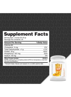 NutraBio NutraBio Clear Whey Isolate Protein Powder, Delicious & Refreshing Fruit Flavors, Protein Juice, No Milky Taste, No Foam, Zero Sugar, Mango Mist, 20 Servings  - Image 2