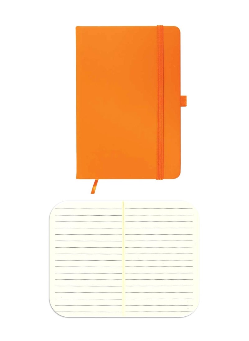 Office Maker A6 Size Executive PU Notebook With Elastic Closure And Pen Loop Orange  - Image 1