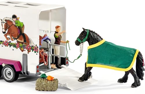Schleich مجموعة لعب شلايش نادي الخيول 38 قطعة مع مقطورة وشاحنة نقل مع تماثيل خيول وراكبين واقعيين وإكسسوارات ألعاب تفاعلية للفتيات والفتيان الأطفال من عمر 5 سنوات 42346 - Image 3