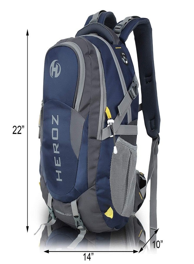 HEROZ Hammer Unisex Nylon 45 L Travel Laptop Backpack Water Resistant Slim Durable Fits Up to 17.3 Inch Laptop Notebook (Grey & NAvy Blue) - Image 4