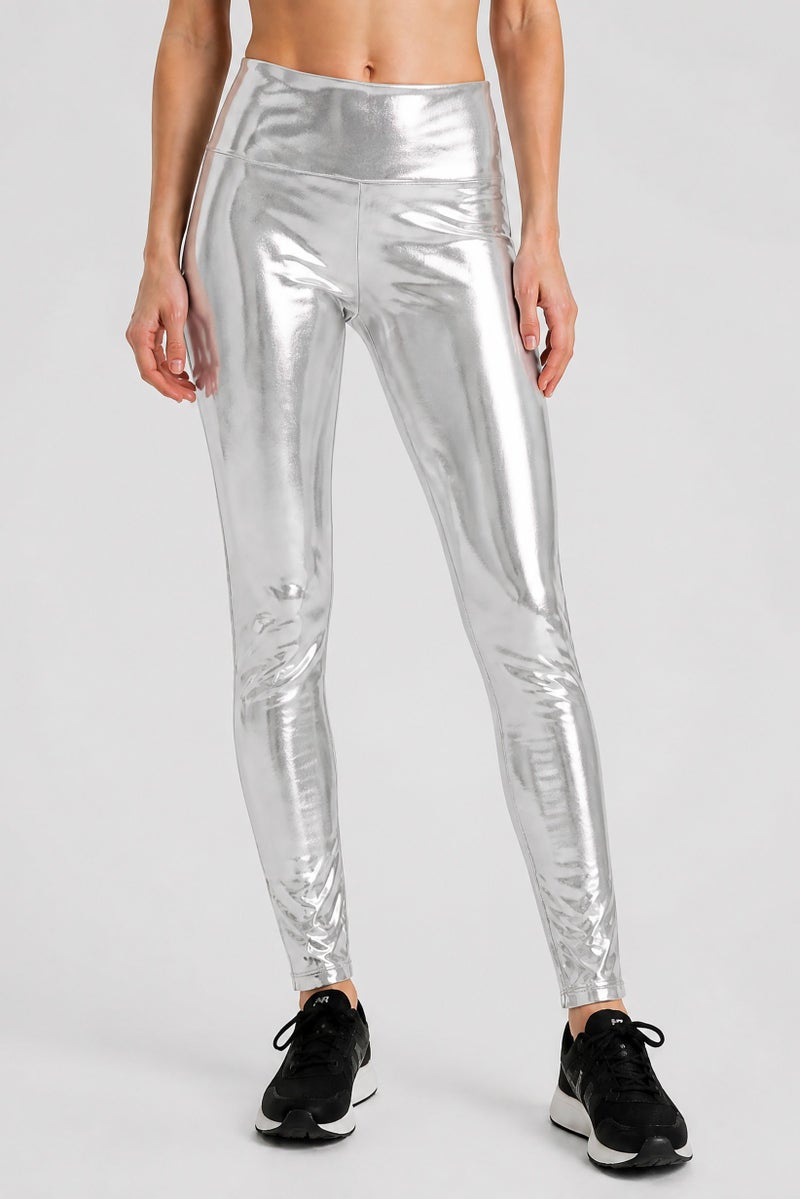 Reebok Women Sportswear Fit Training Leggings, Silver - Image 1