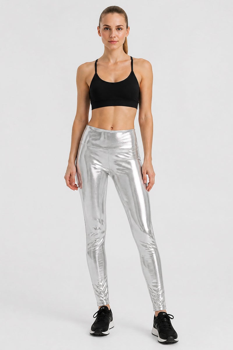 Reebok Women Sportswear Fit Training Leggings, Silver - Image 3