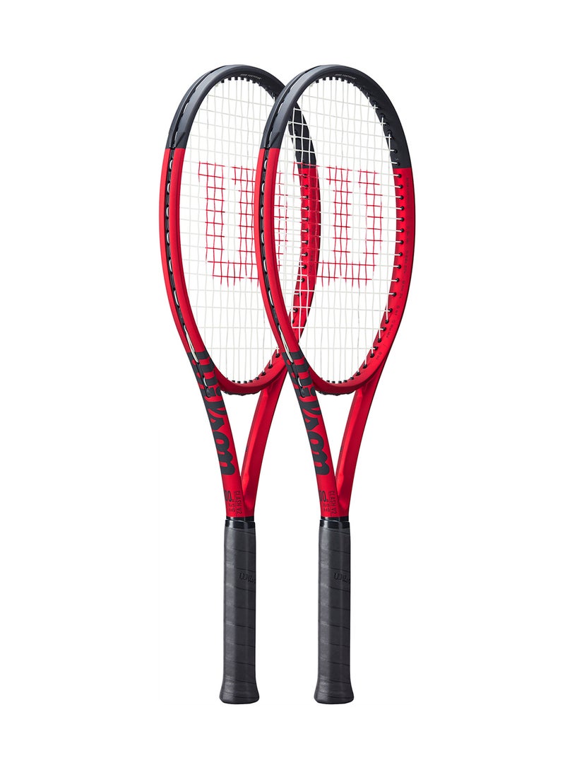 Wilson - Clash 100Ul V2 Tennis Racket, 16X19, Adults, Intermediate/ Advanced - Red/ Black - Image 1