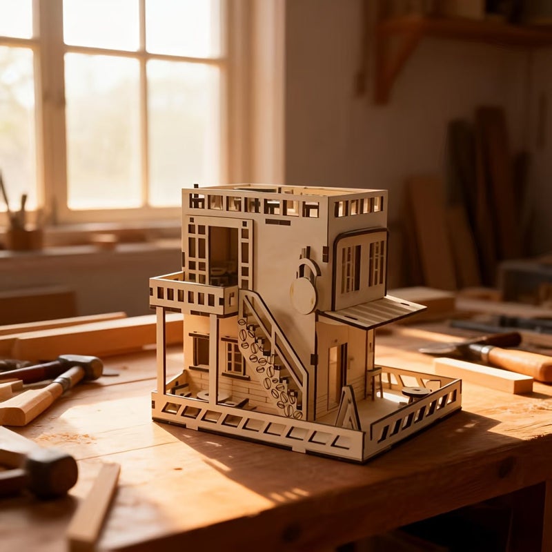 1pc 3D Stereoscopic Puzzle Dream Coffee House Wooden Diy Handicraft Decoration Gift For Adults Stress Relief - Image 5