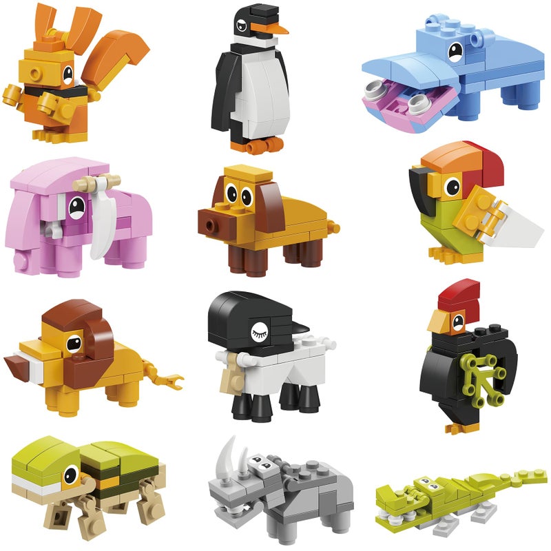 BRICHBROW Animals Building Blocks Party Favors for KidsGifts Kids Prizes Goodie Bag Fillers Carnival PrizesBirthday 12 in 1 Animal - Image 3