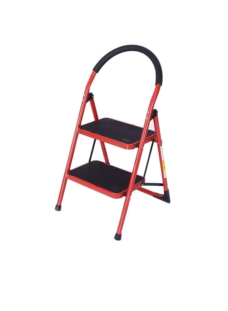 Lightweight 2 Step Folding Ladder,330lbs (Red)  - Image 1