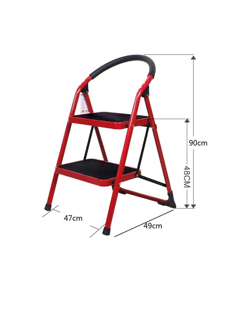 Lightweight 2 Step Folding Ladder,330lbs (Red)  - Image 3