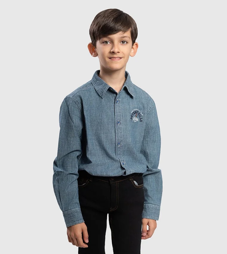 Logo Embroidered Long Sleeves Shirt