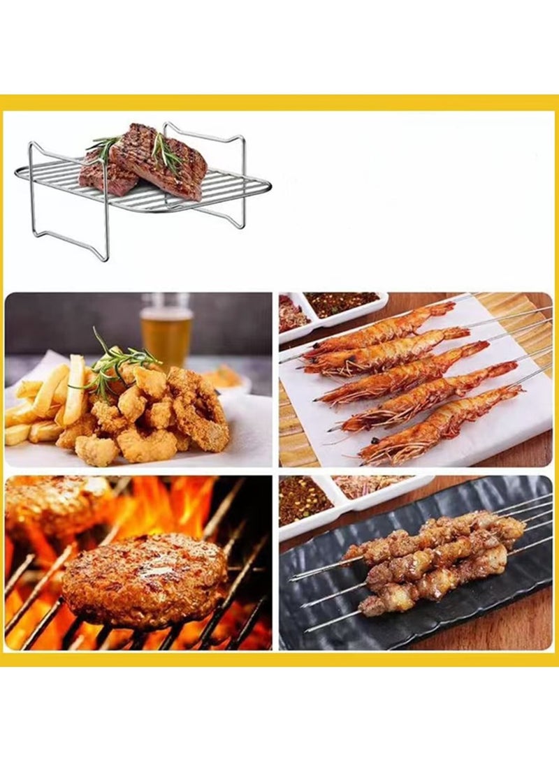 Air Fryer Baking Rack Metal Square/Round/Rectangle Oven Grill Racks Airfryer Accessories for Cosori,Instant Vortex,Gourmia,Foodi - Image 3