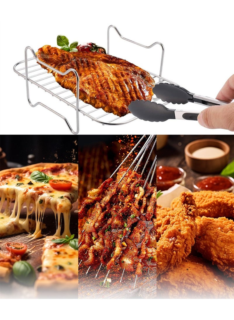 Air Fryer Baking Rack Metal Square/Round/Rectangle Oven Grill Racks Airfryer Accessories for Cosori,Instant Vortex,Gourmia,Foodi - Image 4