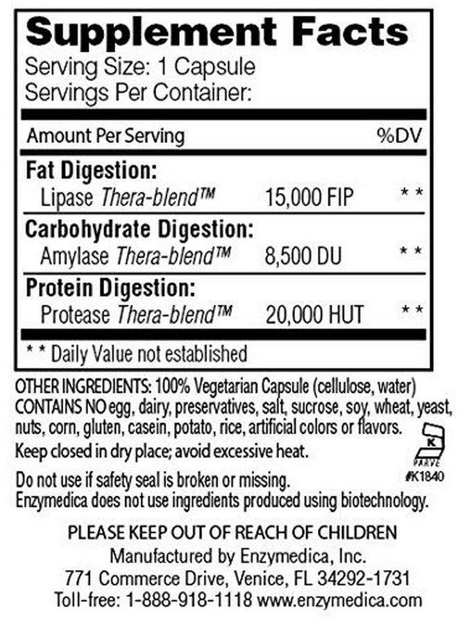 إنزيميديكا ENZYMEDICA Lypo Gold، 120 قطعة - Image 1