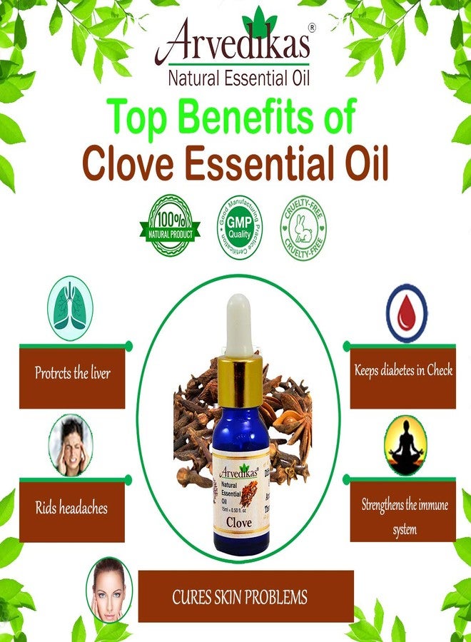 Arvedikas Natural Clove Essential Oil 100% Pure/Perfect Oil For Aromatherapy/Relaxation/Skin Therapy/Body & Hair/Face Oil 15Ml - Image 2