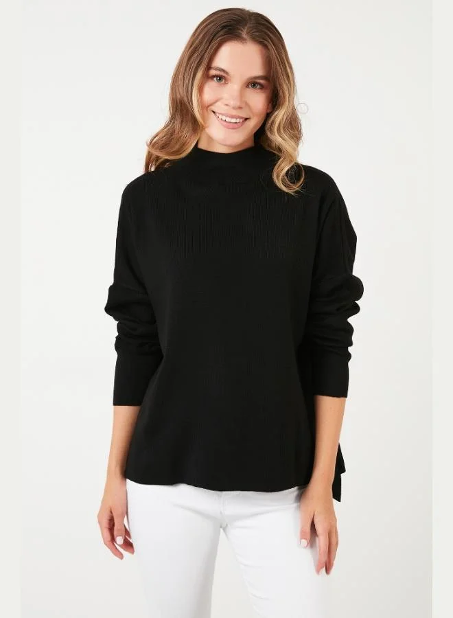 Lela Lela Long Back Stand Collar Thin Knit Sweater Women's SWEATER 4615002