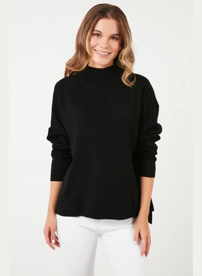 Lela Lela Long Back Stand Collar Thin Knit Sweater Women's SWEATER 4615002