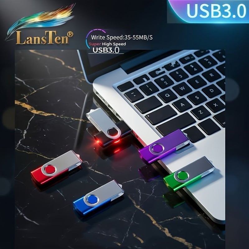 High Speed USB 3.0 128GB Yellow Metal Pendrive Flash Drive Memory Stick - Image 5