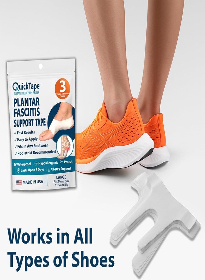 Pedifix Quick Tape Plantar Fasciitis Support Straps - Standard 3 Pack (White) - Pre-Cut Waterproof Foot Tape for Arch & Heel Pain Relief - Hypoallergenic, Latex-Free, Easy to Apply, Made in USA - Image 4