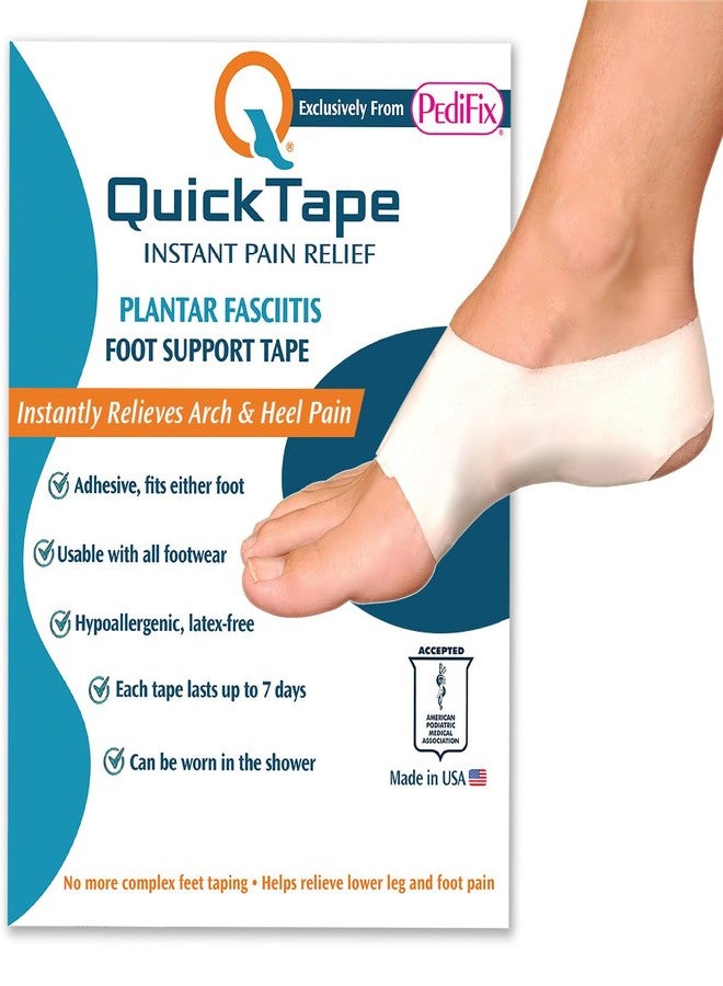 Pedifix Quick Tape Plantar Fasciitis Support Straps - Standard 3 Pack (White) - Pre-Cut Waterproof Foot Tape for Arch & Heel Pain Relief - Hypoallergenic, Latex-Free, Easy to Apply, Made in USA - Image 1