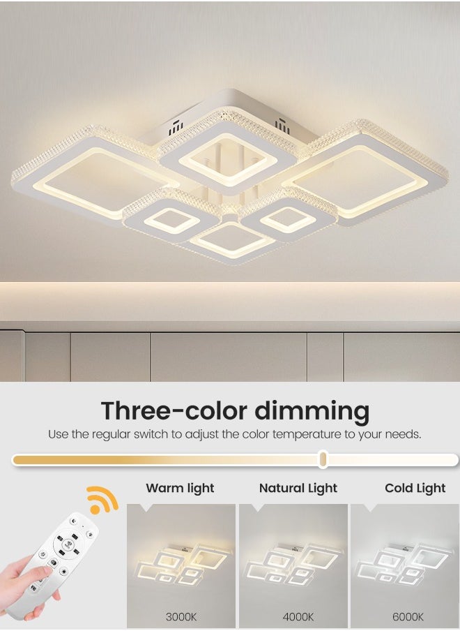 LED Square LED Ceiling Light Fixture, Modern White Ceiling light, Flush Mount Lamp with Remote Control for Bedroom, Living Room, Dining Room, and Library, 64W, 3000K-6000K - pzsku/Z9915A71BAAE61B7DEEAFZ/45/_/1738565089/fc0c3537-f0f6-4754-8d1c-bbdcbbc76085