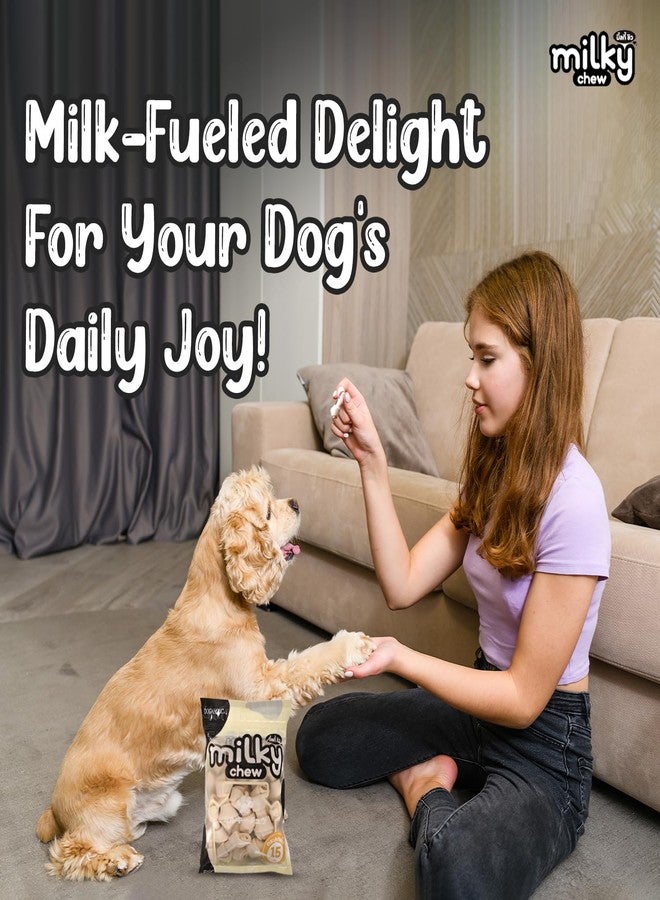 Dogaholic Milky Chew Knotted Bone Treats | 15 Long-Lasting Milk-Flavoured Bones for Dogs | Healthy Chews for Dental Health, Teething & Chewing Needs | Ideal for All Breeds & Life Stages - Image 2