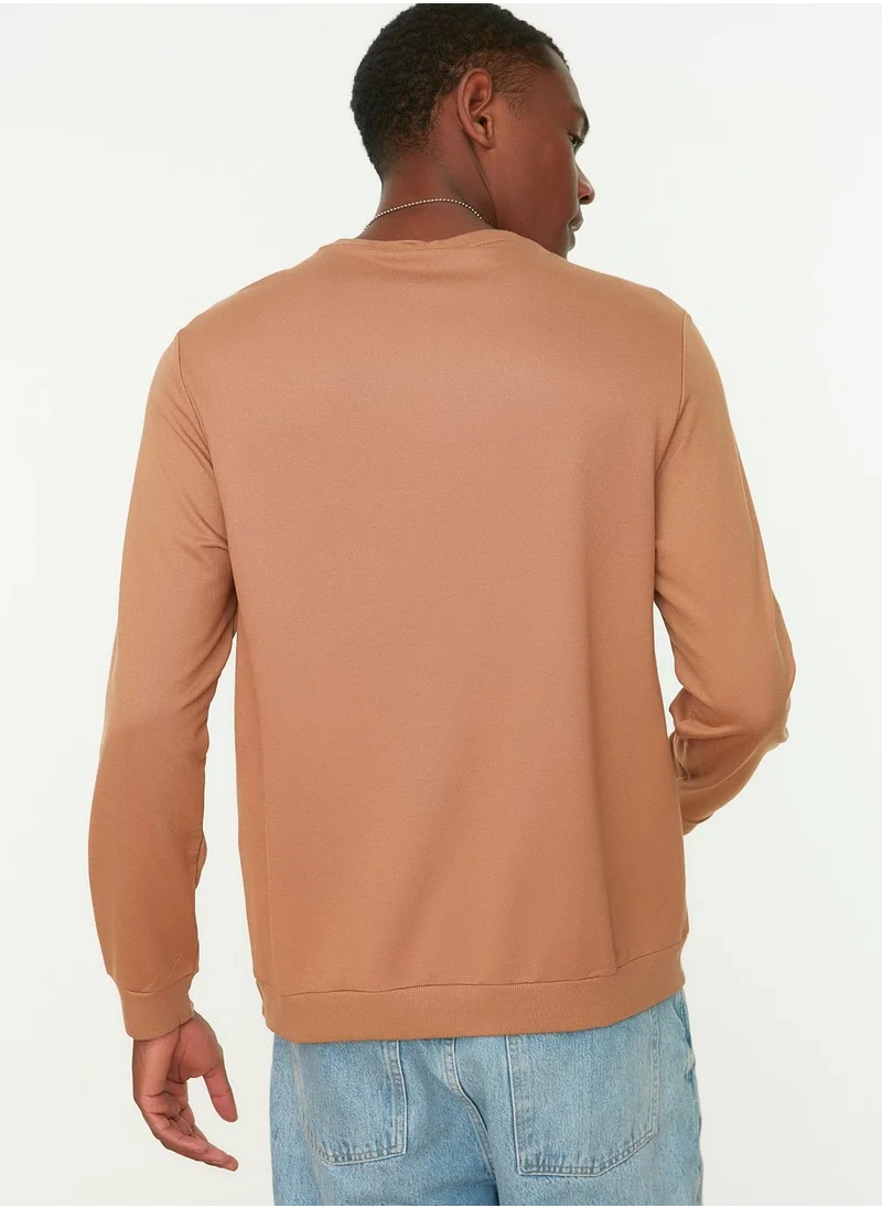trendyol Skull Print Slogan Sweatshirt