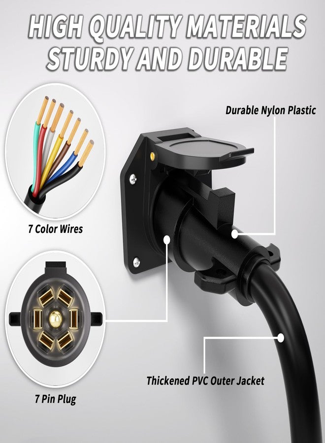 PlugSaf 4FT 7 Way Trailer Plug Heavy Duty 4 FT 4/14+1/12+2/10 AWG 7 Pin Trailer Wiring Harness Cord for Trailers, Campers, Food Trucks, Dining Trucks, Caravans, RVs and Other Towing Vehicles - Image 4