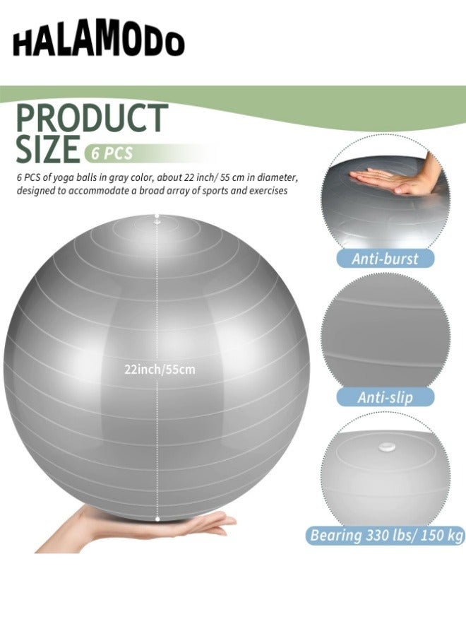 HALAMODO Exercise Ball Set Includes 1pc Air Pump & 1pc Air Tube & 1pc Puller & 1pc Plug & 1pc Instruction Manual Balance Fitness Ball with Professional Grade Anti Burst & Slip Material for Core Training & Yoga Workout - Image 3