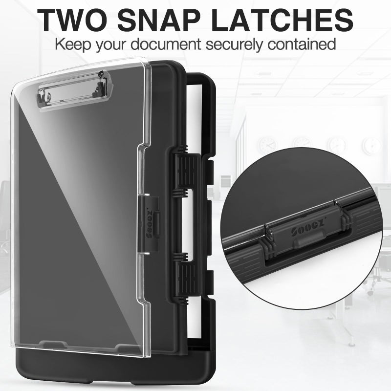 Sooez Original Clipboard with 2 Storage & Pen Holder, Heavy Duty Clip Boards 8.5x11 with Dual Storage, Clearview Dry Erase Coach Clipboard with Real Hinge, High Capacity, School & Office Supplies - Image 5