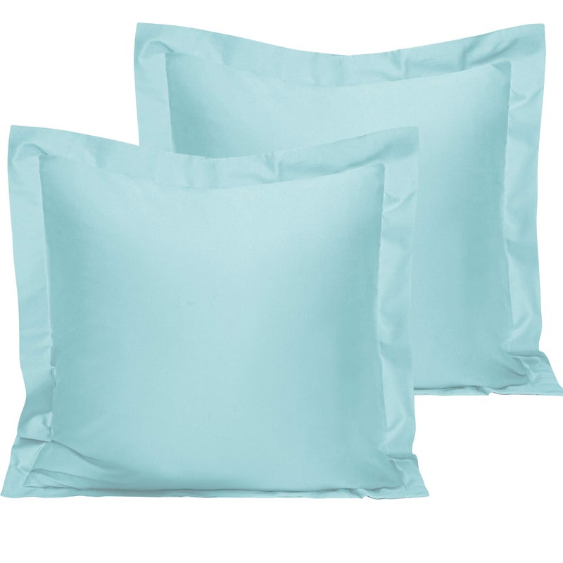 إن تي باي NTBAY COTTON 26X26 EURO SHAM COVERS - 500 THREATH COUNT COTTER COTTON COTTON EURO COVERS 2 Pack Super Super و Breatable 26x26 Cover Cover Comple Palow Cases 26 × 26 بوصات أكوا  - Image 1