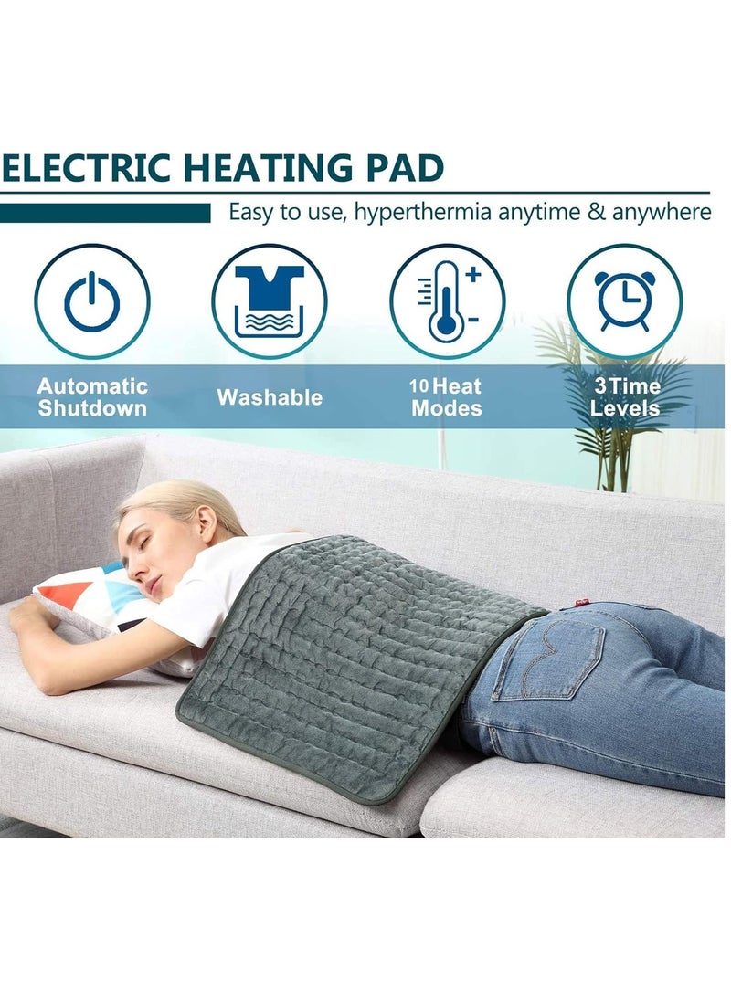 LIMOS Heating Pad, Electric Heat Pad for Back Pain and Cramps Relief Electric Fast Heat Pad with 10 Heat Settings Auto Shut Off Machine Washable 12" x 24"  - Image 2