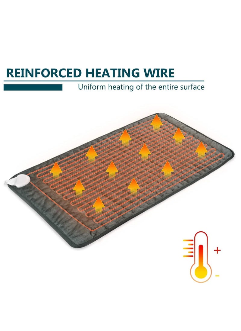 Heating Pad, Electric Heat Pad for Back Pain and Cramps Relief Electric Fast Heat Pad with 10 Heat Settings Auto Shut Off Machine Washable 12" x 24"