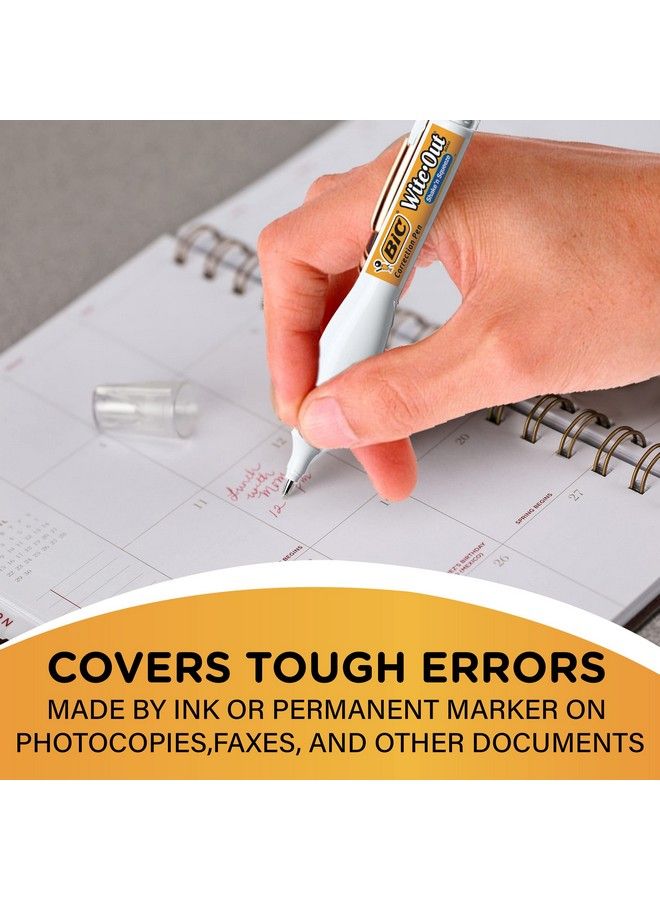 Bic قلم تصحيح سائل تصحيح وايت أوت 8 مل عبوة 4 أقلام تصحيح بيضاء سريع التنظيف وسهل الاستخدام لمستلزمات المكتب أو المدرسة - Image 5