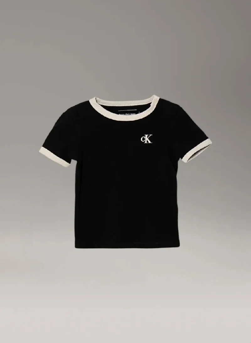 كالفن كلاين جينز تيشرت كبير الحجم للأطفال حديثي الولادة