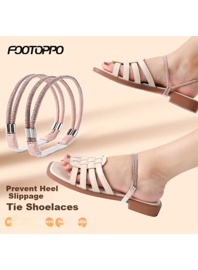 Footoppo Shoe Lace Retractable Buckle For Women's High Heels, Leather Shoes, Anti-slip Device, Shoe Anti-wedging Buckle, Lace Fixing Strap - Image 1