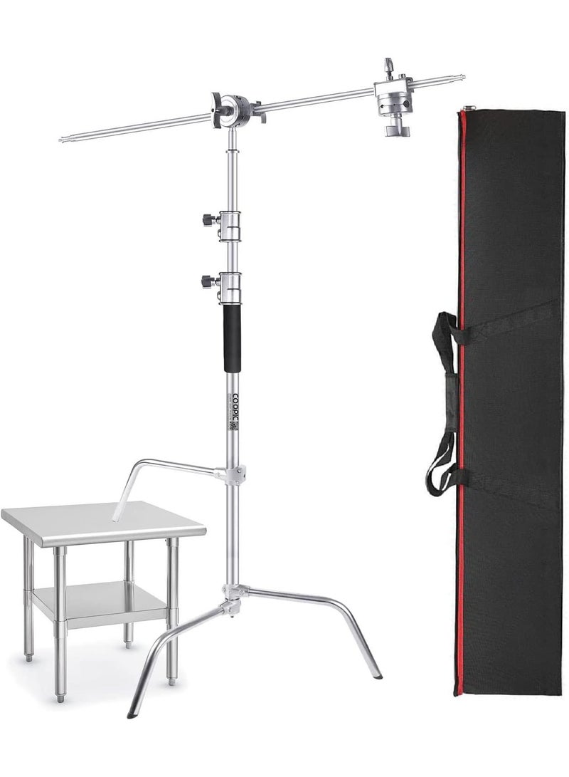 Coopic COOPIC C Stand C40SC Heavy Duty Light Stand Height 150-330cm with Sliding up-down Leg, 127cm Boom Arm, Grip Heads and Bag for Photo Studio Photography Strobe Light Video Umbrella Softbox Monolight  - Image 1