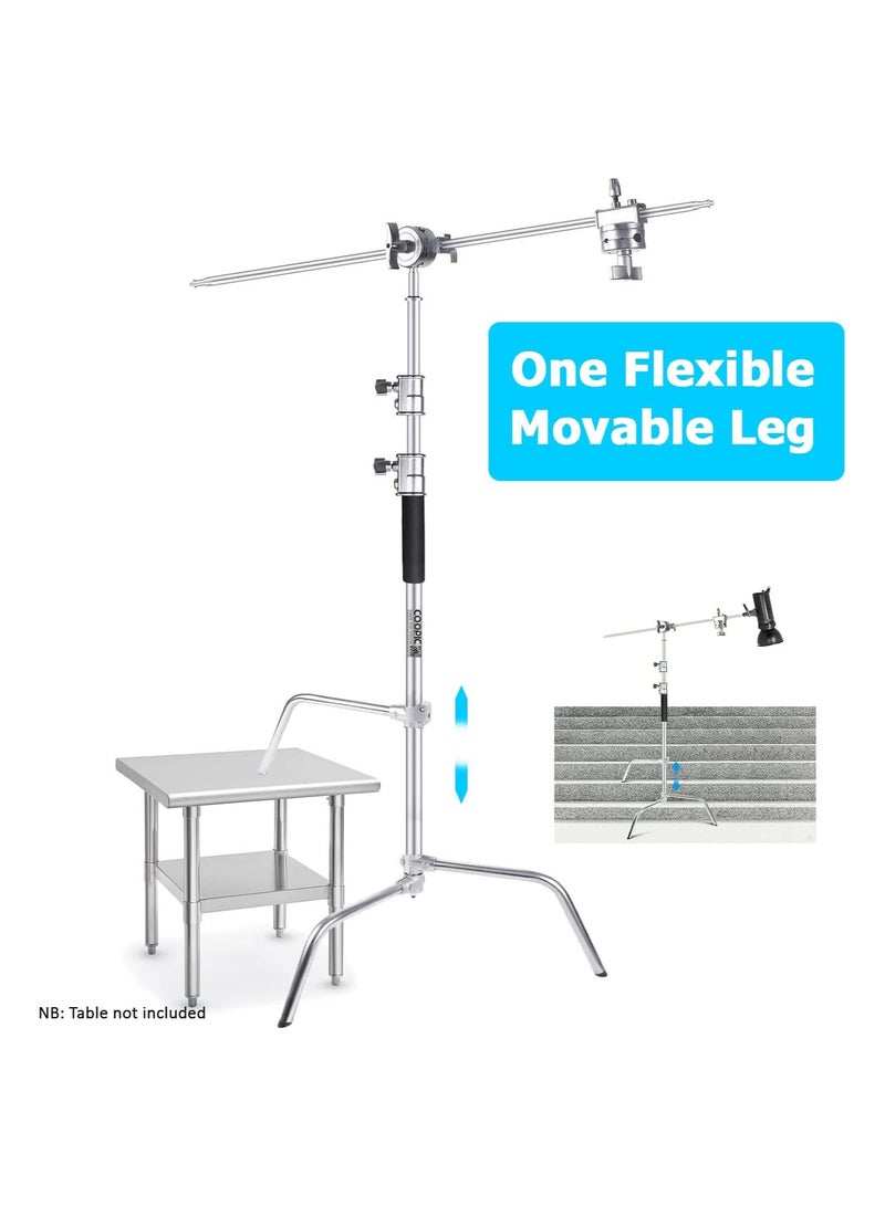 Coopic COOPIC C Stand C40SC Heavy Duty Light Stand Height 150-330cm with Sliding up-down Leg, 127cm Boom Arm, Grip Heads and Bag for Photo Studio Photography Strobe Light Video Umbrella Softbox Monolight  - Image 3
