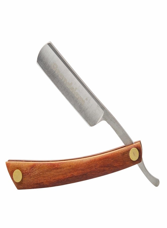 Grandslam Shaving Straight Razor Kit, Steel Cutthroat Straight Razor With Leather Strop, Shaving Brush, Stainless Steel Shaving Bowl and Stand, Shaving Soap, Gift for Men, Silver-1 - Image 5