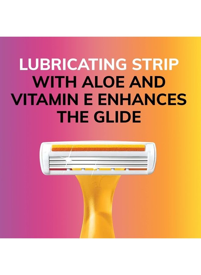 Bic Soleil SMOOTH COLORS Disposable Razors for Women Sensitive Skin Razor With Aloe Vera and Vitamin E Lubricating Strip and 3 Blades, 8 Piece Razor Set - Image 1