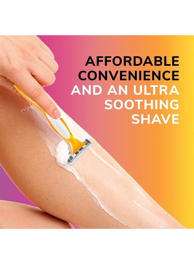 Bic Soleil SMOOTH COLORS Disposable Razors for Women Sensitive Skin Razor With Aloe Vera and Vitamin E Lubricating Strip and 3 Blades, 8 Piece Razor Set - Image 2