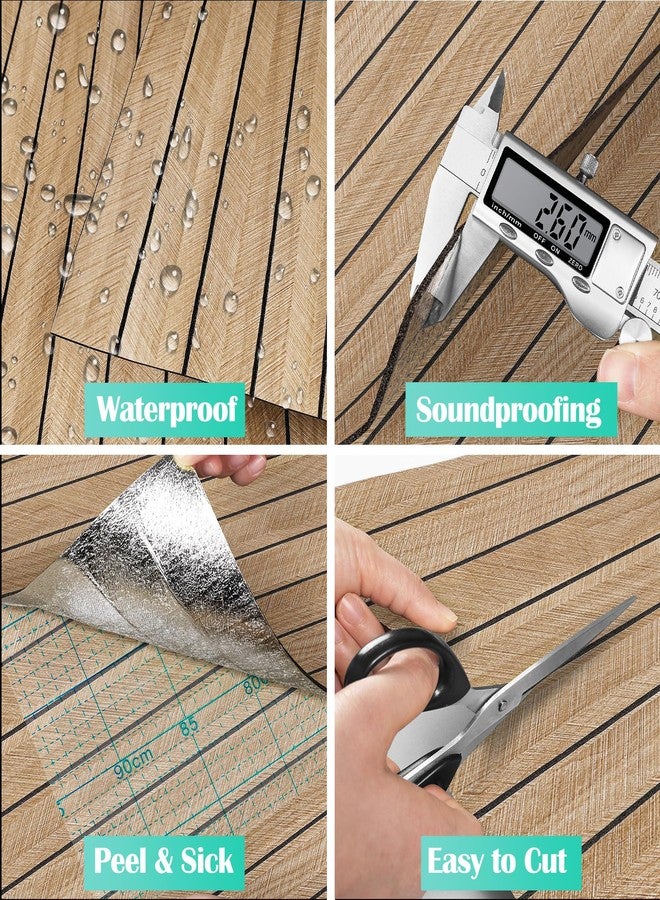 ReWallpaper لوحات جدارية من خشب البلوط الفاتح من ReWallpaper مقاس 24 بوصة × 16.5 قدم، ألواح جدارية لاصقة ذاتية اللصق بنمط حبيبات خشبية، ألواح عازلة للصوت، ديكورات جدارية داخلية لغرفة الأطفال والشقق والمكاتب - Image 4