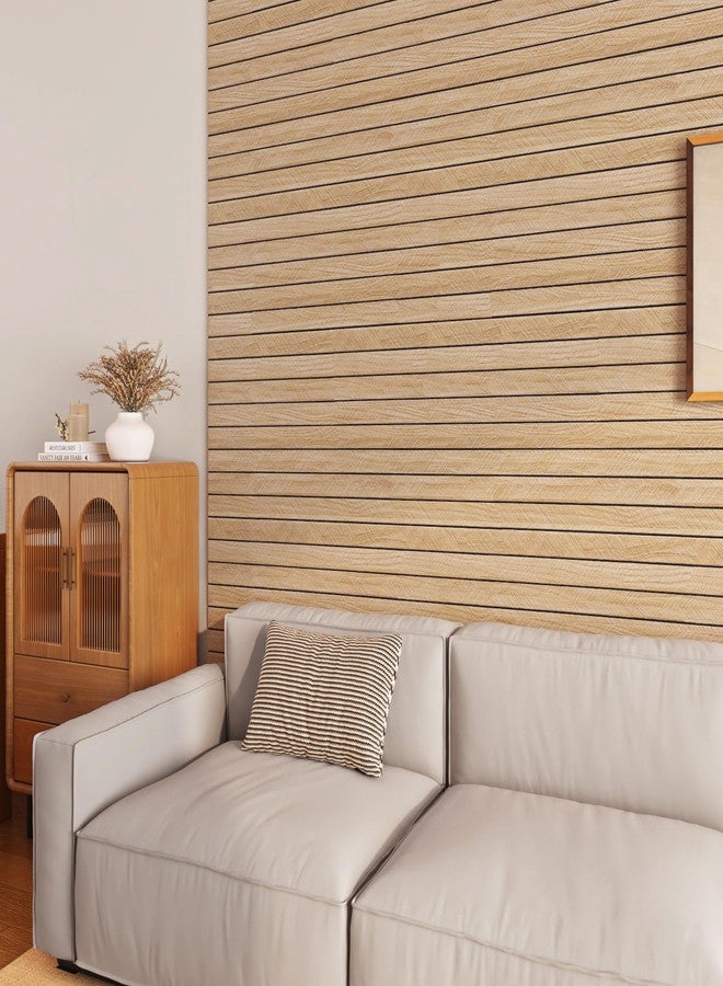 ReWallpaper لوحات جدارية من خشب البلوط الفاتح من ReWallpaper مقاس 24 بوصة × 16.5 قدم، ألواح جدارية لاصقة ذاتية اللصق بنمط حبيبات خشبية، ألواح عازلة للصوت، ديكورات جدارية داخلية لغرفة الأطفال والشقق والمكاتب - Image 2