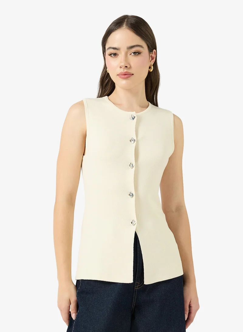 اونلي سترة بدون أكمام محبوكة من أونليڤلين