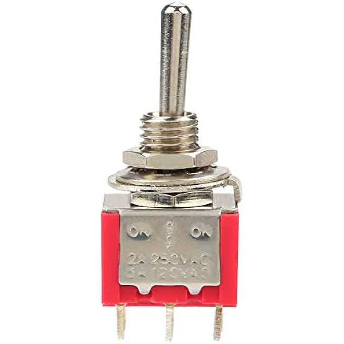 Eujgoov 10 PcsAc 250V 2ADpst Toggle Switches Toggle Switches 120V 5A 6Mm Amps On Off On 6 Terminals 3 Position Dpdt Toggle Switch - Image 3