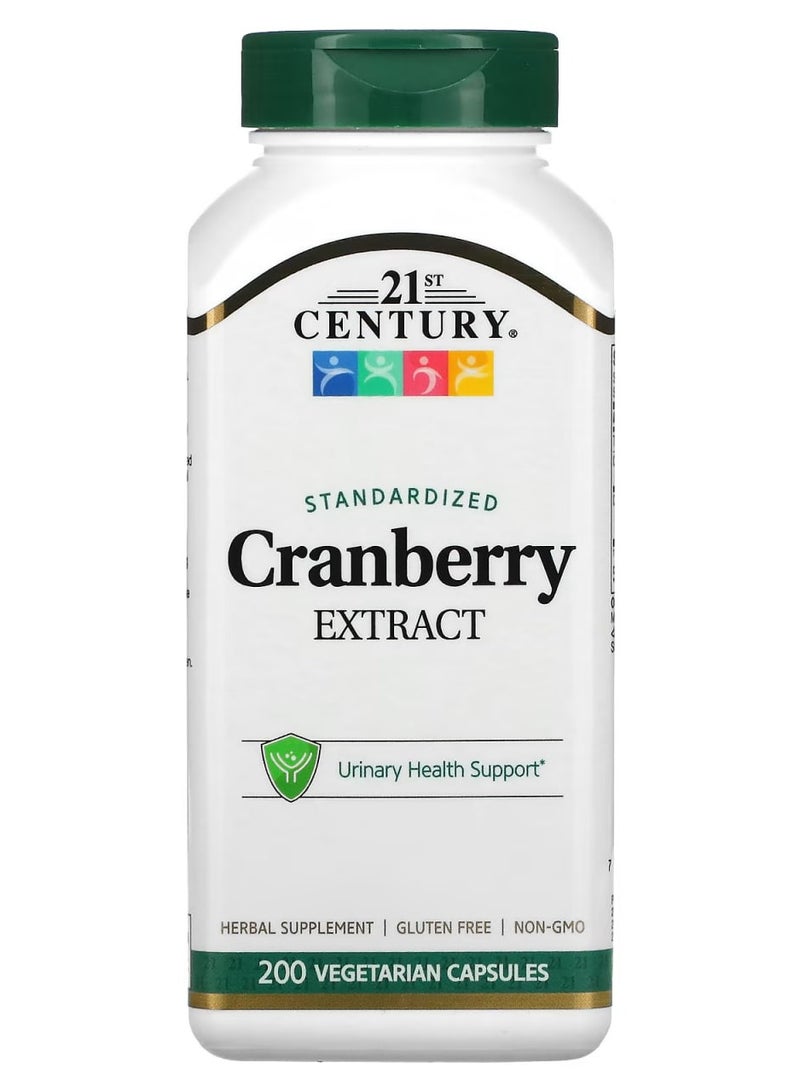 21st Century Cranberry Extract Standardized 200 Vegetarian Capsules - Image 1