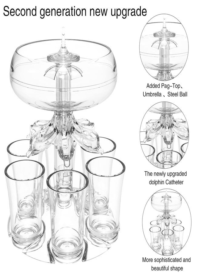 ALEVMOOM موزع أكواب ALEVMOOM بستة أكواب صغيرة مع حامل، مثالي لتعبئة السوائل. موزع متعدد الأكواب بستة أكواب، موزع أكواب بار، موزع كوكتيل، موزع مشروبات كحولية، أداة مشروبات، موزع بشعار. - Image 4